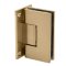 FHC Venice Square 5 Degree Positive Close Wall Mount Hinge for Shower Doors - Full Back Plate, Satin Brass (US4) Finished
