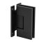 FHC Venice H Back Plate Wall Mount Hinge for Shower Doors, Matte Black (BLK) Finished
