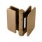 FHC Zephyr 180 Degree Glass-To-Glass Inswing Or Bifold Outswing Hinge for Shower Doors - 3/8" Glass- Rear, Satin Brass (US4) Finished
