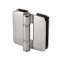 FHC Zephyr Glass-To-Glass Inline Outswing Hinge for Shower Doors - 3/8" Glass, Polished Stainless Steel (US32) Finished