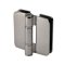 FHC Zephyr Glass-To-Glass Inline Outswing Hinge for Shower Doors - 3/8" Glass, Satin Stainless Steel (US32D) Finished