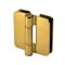 FHC Zephyr Glass-To-Glass Inline Outswing Hinge for Shower Doors - 3/8" Glass, Satin Brass (US4) Finished