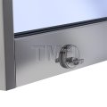 Assa Abloy PFD-100 Bottom Glass Door Patch Lock with 1" (5-Pin) Cylinder And Thumbturn, Clear Anodized Aluminum (US28) Finish