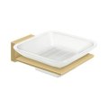 Deltana 55D Bath Series, Frosted Glass Soap Dish Satin Brass (US4) Finished