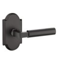 Emtek Bryce Lever, Sandcast Bronze Leverset, Passage, #1 Rosette, Flat Black Bronze (FB)