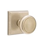 Emtek Butte Sandcast Bronze Knobset, Passage with #6 Rosette in Tumbled White Bronze (TWB) Finish