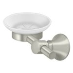 Deltana 88 Bath Series, Frosted Glass Soap Dish Satin Nickel (US15) Finished