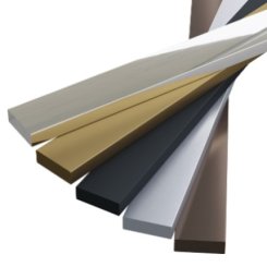 Cabinet Accent Strap, Aluminum, 3/4" x 1/4" x 72" (W x H x L), Satin/Brushed Aluminum Finish