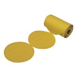 Hafele Abrasive Paper Disc, 6" Aluminum Oxide, PSA, Roll, No Holes, Grit 100, Pack of 100
