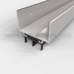Pemko #2173 Door Shoe Sweep, U-Shaped Aluminum with .69" Notched Eco-V (Vinyl) Triple Fin Seal, 36" Length, Mill Finish Aluminum