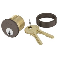 Yale 2553-118 1-1/8″ Mortise Cylinder, Schlage C Keyway, with 1765.250 Sized Collar, Oil Rubbed Bronze Finish