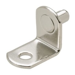Hafele Angular Metal Shelf Support, With Riveted Pin And Securing Screw Hole, Nickel Plated