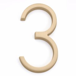 Emtek Modern House Numbers 3 digit Satin Brass (US4) Finished