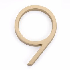 Emtek Modern House Numbers 9 digit Satin Brass (US4) Finished
