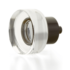 City Lights Round Disc Glass Knob - Oil Rubbed Bronze