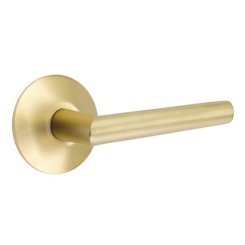 Emtek Stuttgart Door Handle, Modern Classic Brass, Passage, Modern Rosette, Satin Brass (US4) Finish