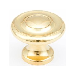 Traditional Cabinet Knob - Polished Brass