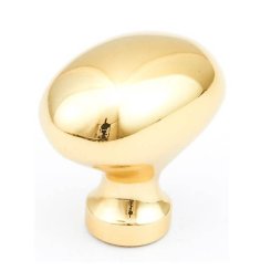 Traditional Oval Knob - Polished Brass