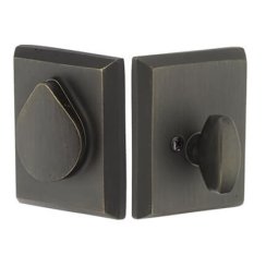 8477 Rustic Modern Rectangular Sandcast Bronze Deadbolts with Flap-MB