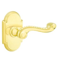 Emtek Rope Door Handle, Designer Brass, Passage, #8 Rosette, Polished Brass - Lifetime (US3) Finish