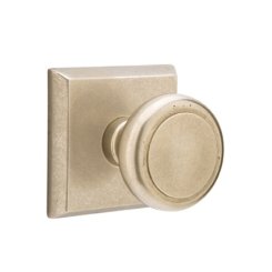 Emtek Butte Sandcast Bronze Knobset, Passage with #6 Rosette in Tumbled White Bronze (TWB) Finish