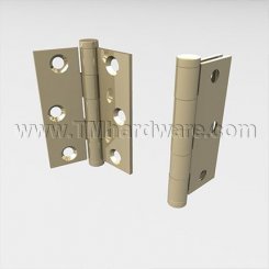 Deltana, Plain Bearing, Brass, Standard Weight, 5 Knuckle, Full Mortise, Screen Door Hinge, 3" x 2.5"