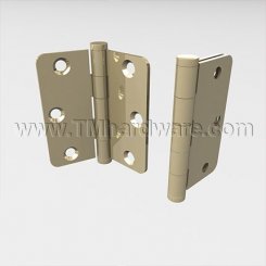 Deltana, Plain Bearing, Brass, Standard Weight, 5 Knuckle, Full Mortise, 1/4" Radius Hinge, 3.5" x 3.5"