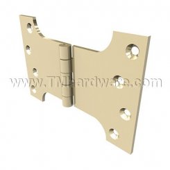 Deltana Parliament Hinge, Plain Bearing, Solid Brass, Standard Weight, 5 Knuckle, 4" x 6"