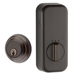 Emtek 8455 Low Profile Brass Deadbolt, EMPowered Smart Lock, Single Cylinder, Oil Rubbed Bronze (US10B)