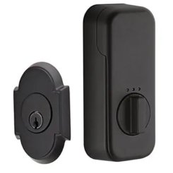 Emtek 8466 #8 Style Brass Deadbolt, EMPowered Smart Lock, Single Cylinder, Oil Rubbed Bronze (US10B) Finish