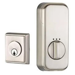 Emtek EM8468 Rectangular Brass Deadbolt, EMPowered Smart Lock, Single Cylinder, Oil Rubbed Bronze (US10B) Finish