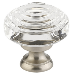 Emtek 86563 Deco Crystal Knob- Satin Nickel
