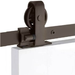 Emtek Classic Top Mount Barn Door Hanger in US10B Finish