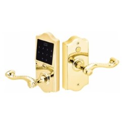 Emtek E4002 EMTouch™ Electronic Classic Keypad Leverset, Polished Brass - Lifetime (US3) Finish