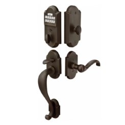 Emtek E451211 - E401211 Sandcast Bronze Style Electronic Keypad Entry Set, Flat Black Bronze (FB) Finish