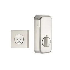 Emtek 8469 Square Brass Deadbolt, EMPowered Smart Lock, Single Cylinder , Oil Rubbed Bronze (US10B) Finish