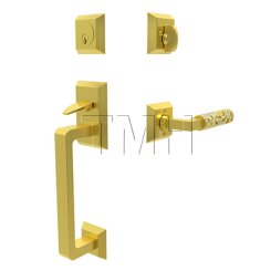 Emtek 4716LSHA Entry Set in Satin Brass Finish (US4)