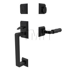 Emtek 4716LSTR Entry Set in Flat Black Finish (US19)