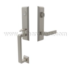 Emtek 4717US14.LSUS15.SMUS15A.RH Transitional Heritage Monolithic Tubular  Entry Set With Select Interior Handle