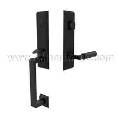 Emtek 4717LSTR Entry Set in Flat Black Finish (US19)