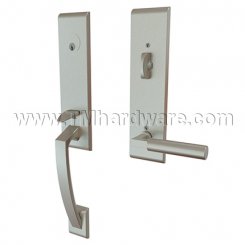 Emtek 4815HEC Contemporary Brass Apollo Tubular Entry Set with Hercules Lever