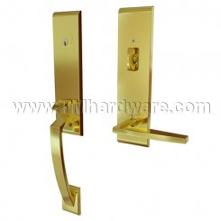 Emtek 4815HER Contemporary Brass Apollo Tubular Entry Set with Hermes Lever