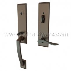 Emtek 4815LU Contemporary Brass Apollo Tubular Entry Set with Luzern Lever