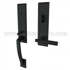 Emtek 4815TAFA Contemporary Brass Apollo Tubular Entry Set with T-Bar Faceted Lever