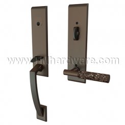 Emtek 4815TAHA Contemporary Brass Apollo Tubular Entry Set with T-Bar Hammered Lever
