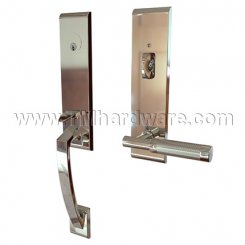 Emtek 4815TAKN Contemporary Brass Apollo Tubular Entry Set with T-Bar Knurled Lever