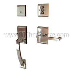 EMTEK Ares Entry Lock with Argos Lever, Polished Nickel US14 Finish