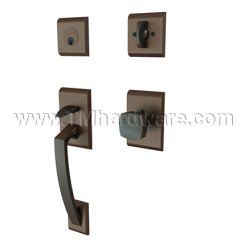 EMTEK Ares Entry Lock with Freestone Lever, USB10B Finish