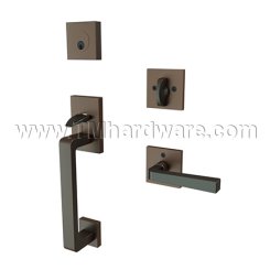 EMTEK Baden Entry Lock with Sion Lever, USB10B Finish