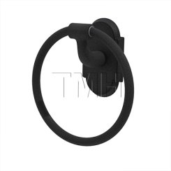 Emtek 2501 Wrought Steel Towel Ring with #1 Rosettee - FBS